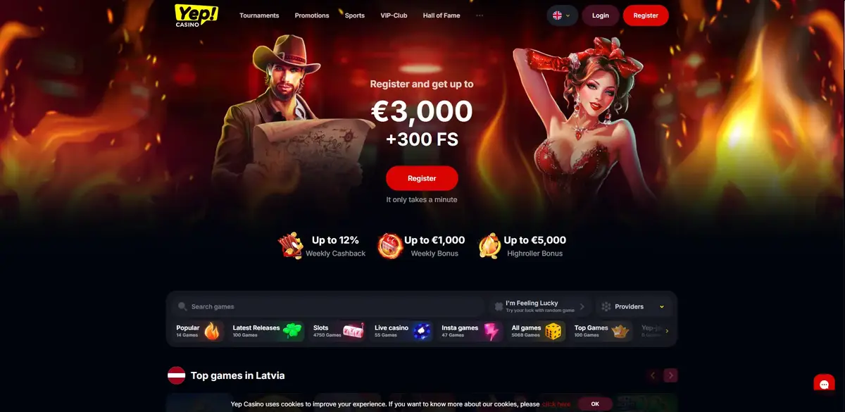 Yep Casino Zrzut ekranu 2